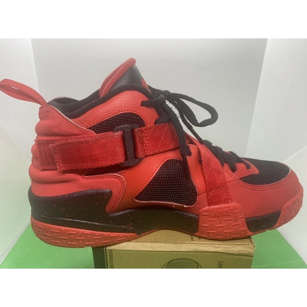Nike Air Raid University Red Black 642330-600 Bred Mens Size 10.5 High Top